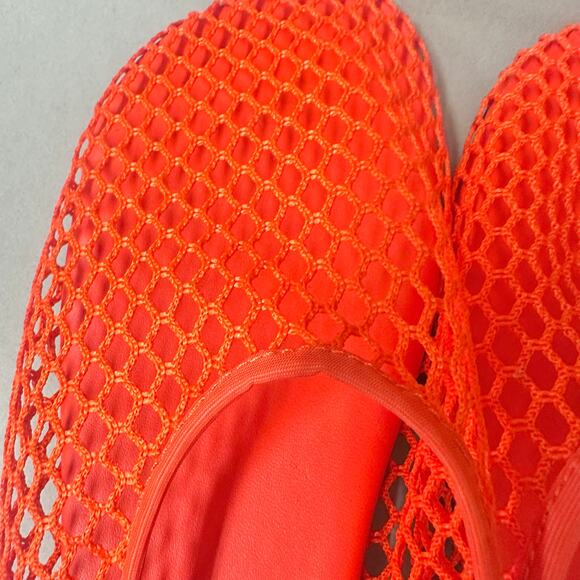 Arket Red Fishnet Ballet Flats Euro Size 39‎ US 8.5 Sheer See Through Round Toe - Picture 9 of 16